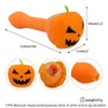 Halloween Series pumpkin expression silicone smoking hand pipe colorul and beautiful silicon pipes oil jar wax