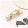 Pinces À Cheveux Barrettes Bijoux Longueur 9.5 Cm Grande Perle Alliage Canard Clip Femmes Dame Géométrique Chouchous C Dhfiv