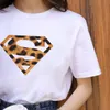 Vitrosa kvinnors t-shirt sommar ny 90 leopard hjärtslag kort ärm tryckkläder kvinnor tshirt harajuku grafisk topp