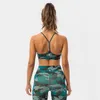 Nouveau Womens Yoga Bra Camouflage Printing Y Beauty Back Sport Underwear Running Fitness Sports Bras pour Lady Exercise Top