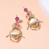 Mode coccinelle boucles d'oreilles pour femmes Punk Simple Animal géométrique goutte boucles d'oreilles accessoires bijoux cadeaux en gros