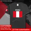 PERU Peruanisches Baumwoll-T-Shirt Benutzerdefinierte Jersey-Fans DIY Name Nummer Marke High Street Fashion Hip Hop Loses beiläufiges T-Shirt 220609