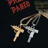 Chains European And American Uzi Assault Small Machine Gun Men Women Titanium Steel Pendant Couple Necklace TideChains