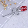 Decorative Flowers & Wreaths Artificial Crystal Rose With Metal Rod Flower Branch Decoration Pendant GiftDecorative
