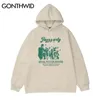 Hip Hop Hoodie Sweatshirt Streetwear Men Vintage Cartoon Band Gedrukte katoenen capuchon Winter Harajuku PULLOL BLACK 220402