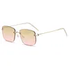 نظارة شمسية مصممة نظارة شمسية فاخرة أزياء أنيقة شاطئ الشاطئ القيادة مستطيلات الشمس بلا نظارة UV400