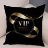 Cuscino/Cuscino Decorativo Geometrico Nero VIP Lettera di Invito Fodere per Cuscini Cartone Animato per Divano Decorazioni per La Casa Federa di Peluche Super Morbida 4