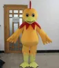 Traje de frango de alta qualidade um traje de mascote de frango amarelo adulto bonito para adulto para vestir