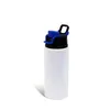 20oz Sippy Tasse Weiße Sublimation 600 ml Wasserflasche Keine Doppelwand Vakuum Kinder Becher Reisebecher mit Strohdeckeln