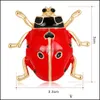 Pins Brooches Jewelry Fashion Animal Red Bee Female Cute Insect Beetle Cor Seven-Star Ladybug Pin Suit Collar Brooch Accessories Drop Deliv