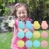 Silicone Water Ball Game Ball Toys Automatic Suction in Water Reusable Injection Toy for Summer Outdoor Games