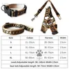 Halor Leases Set Designer Dog Leash Seat Belts Pet Collar and Pets Chain för små medelstora stora hundar Cat Chihuahua Poodle Bulldog Corgi Pug Brown B34