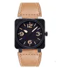 Hommes montres Br Brand Leather Quartz Watch Fashion Sport Mens Large Dial Wristwatch Reloj Hombre Clock Male Relogie Masculino 01275499149