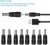 8 Anslutningsadapter Power Cable USB 5V till DC 12V Converter Step Up Spänningsomvandlare