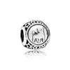 925 Sterling Silver Pärled 12 Zodiac Horoscope Constellation Animal Markers Fit Pandora Armband med original Box Ladies Self-Matching Armband Charms