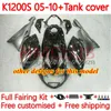 Fairings +pokrywa zbiornika dla BMW K1200 K 1200 S 1200S K1200S 05 06 07 08 09 10 Bodywork 153no.18 K-1200S 2005 2006 2007 2008 2000 2010 K1200-S 05-10 Motorcycle Body Access Wola