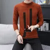 Pull en cachemire épais et chaud pour hommes, col roulé, rayures irrégulières, Slim Fit, classique, en laine, tricot, Pull L220812