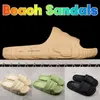 2022est coola tofflor strandsandaler med OG Box Magic Lime Desert Sand Fashion Mens Womens Summer Slides Shoes Black Grey Men Designer Indoo