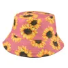 Four Seasons Women's Sunflower Print Bucket Hat Big Brim Fashion Simple Sun Hat Wholesale BBA13465