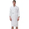 Bath Robe Waffle Men 100% Cotton Summer Longsleeve Mens Sweat Evaporatera par badrockar El Spa Robes Dressing Gown 201109