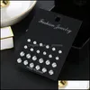 Ohrstecker Schmuck 12 Paar Größe Farbe Zirkon Set Glanz Kristall Ohrstecker Für Männer Frauen Punk Party Mode Mini Ohrring Drop Lieferung 2021