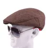 HT1100 Fashion Wool Feel Mens Berets Berets Зимние теплые полосатые плоские кепки Высококачественные клубки Cabbie Newsboy Trimbing Caps для Men Beret Cap J220722