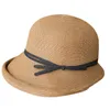 Cappelli a tesa larga Cappello di paglia all'ombra per le donne Retro pieghevole Pot Letterario Pescatore Femminile Semplice Sole Casual Cool HatWide Wend22