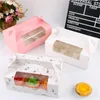 1/2/4/6 Cup Paper Cupcake Box with Window Cardboard Cake Muffin Cookies Candy Box Wedding Party Birthday Favors Baking Boxes CX220423