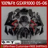 OEM Moto Ciało dla Suzuki GSXR 1000 CC K5 GSX-R1000 2005 2006 Bodywork 122NO.35 GSXR-1000 GSXR1000 1000CC 05 06 GSX R1000 05-06 Wtrysk Morski Zestaw Czerwony Czarny Blk