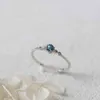 S925 Sterling Sea Blue Sapphire Diamond Anillos de Bizuteria Bague eller Jaune Kyanite Silver Color Diamante Jewelry Ring