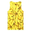 Męski Tank Top Printed 3D Creative Fruit Banan Casual Creative Design Man Overów 220623