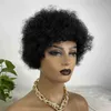 Perucas de cabelo humano curto curto e curado Remy Remy Wig Brasileiro para Mulheres Negras Máquina completa feita sem glú.