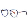 선글라스 아이의 파란색 빛 차단 안경을 읽기위한 고무 고무 스트립 플랫 렌즈와 경량 다각형 프레임 금속 FS99SUN