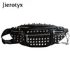 Crossbody Bag Jierotyx Sexy Rivets Waist Packs Bag Fanny Purse Chest Travel Cashier Belt Women Hip-hop Rock Punk 220802