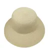 Damen Sommer einfarbige Hüte Kuppel Urlaub Strand Strohhut Outdoor Sonnenschutz Schatten Reisekappen