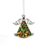 Party Favor Christmas plastic ornament metal pendant custom pattern diy decoration gift heat transfer wind chime pendant