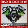 Carrosserie OEM pour SUZUKI SRAD TL1000R TL-1000 TL 1000 R 98-03 Corps 118No.170 TL-1000R TL1000 R 98 99 00 01 02 03 TL 1000R 1998 1999 2000 2001 2002 2003 Kit de carénage bouillon vert