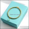 チャームブレスレットジュエリー925 sier luxury heart beaded tag strands bracelet women微細なビーズチェーンラウンドDH1RY9152232