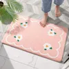 Sublimation doux tapis de sol petit texte frais fleurs tapis maison tapis d'entrée chambre toilette salle de bain porte absorbant antidérapant repose-pieds