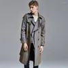 Trench da uomo Cappotto di moda Uomo Autunno Inverno Cappotto Cambia colore Lungo kaki Giacca a vento maschile Business Casual Abbigliamento coreanoVi da uomo