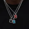 Nuovo designer ciondolo con pietre preziose colorate collana a catena intrecciata in oro e argento per uomini e donne personalità creativa hip-hop gioielli preferiti dal pubblico all'ingrosso con scatola