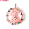 New Trendy Rose Gold Pendant Natural Stone Nine Star Moon Fashion زوجين Wed Jewelry Bo970
