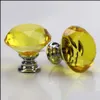 HANDLAR PLS POLESALE 30 mm Diamond Shape Design Crystal Glass Knobs Cup DHXQ4