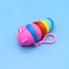 Cute Fidget Slug Toy Articulated Flexible 3D Slug Keychain Joints Curled Relieve Stress Toys For Children Aldult FREE bY Epack Y03