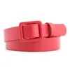 Bälten Fashion Square Buckle Needle Punch-Free Decorative Belt All-Match Solid Color Ladies Bara Body Pu BS1016 Beltts