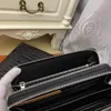 Luxury wallets for women brown black leather double zipper wallet mens lady long classical purse with card holder Clutch Wallet purse