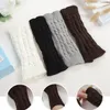 12Pair Women's New Korean Knitted Gloves Student Half Finger Twist Long Sleeve Arm Cover Solid Color