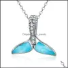 Charms Girls Charming Mermaid Tail Women Pendant Necklace Blue Whale Fish Nautical Charm Fit Diy Bracelet Jewelry Making 836 R2 Drop Dhxbp