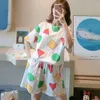 Pijama Sin Chanちゃんの女性のパジャマのための女性の夏の寝室のスーツのショートパウマのスーツのスーツのショーツパジャマセットホーム女性服Pajamas Sinchan 220421