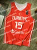 New Vintage Hedo Turkoglu #15 Turkey Team Basketball Jerseys Sublimation print CUSTOM any name number 4XL 5xl 6XL jersey